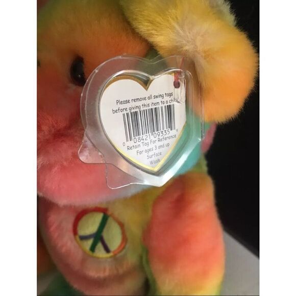 Ty Beanie Buddies Lot Millennium, Spangle, and Peace Bear - Picture 7 of 11